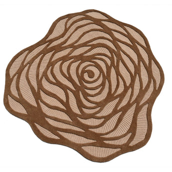 Amoeba Brown Handmade Rug