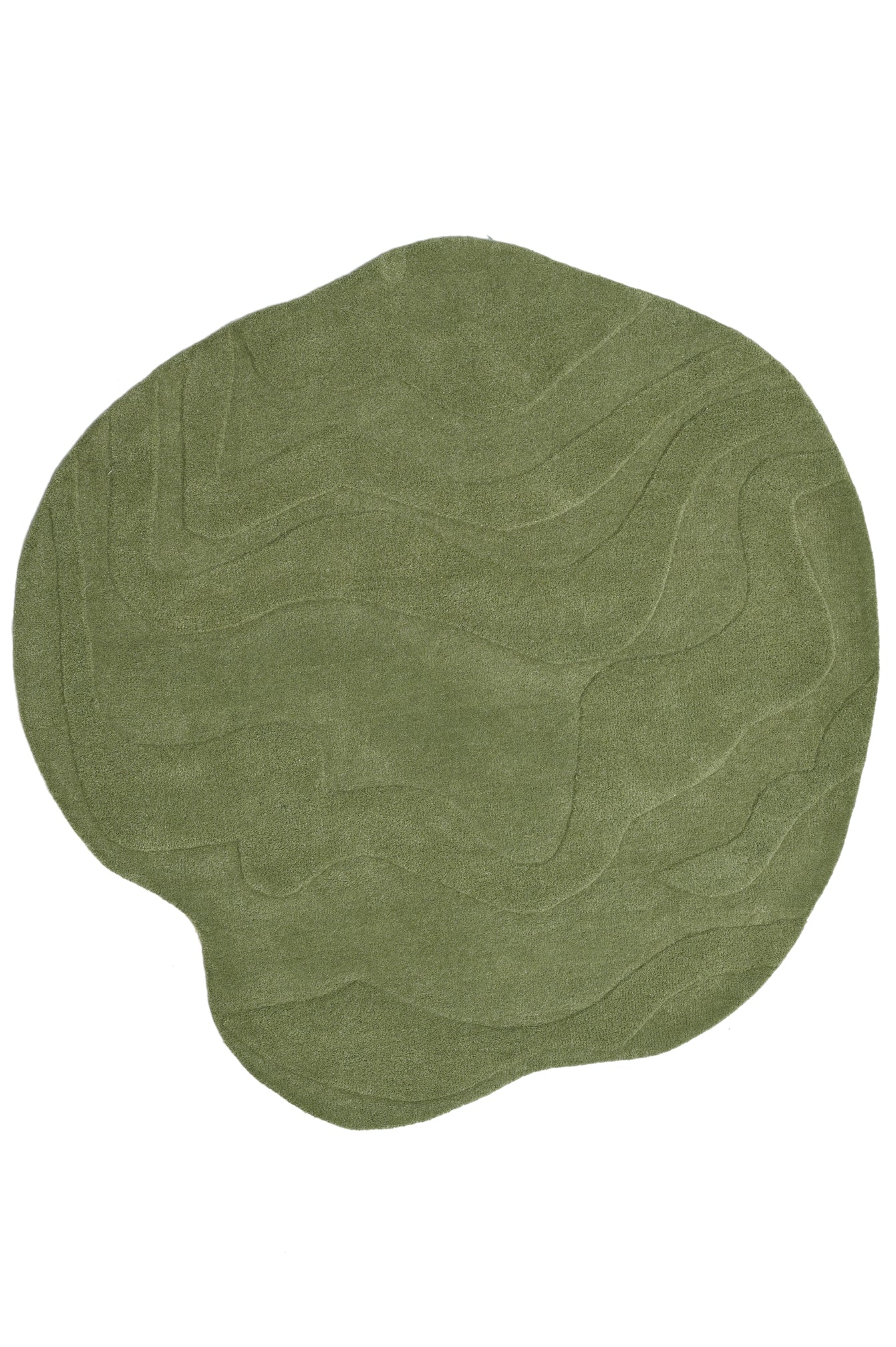 Terrain Round Green Handmade Rug