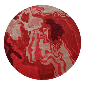 Melange Red Round Rug