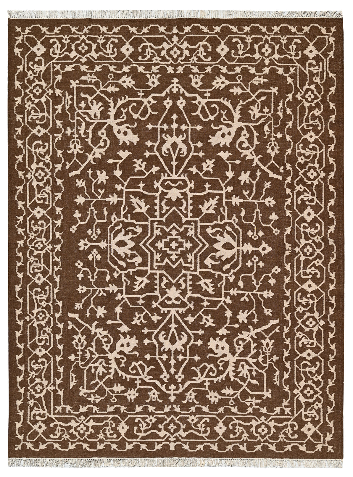 Mirzapur Brown Wool Handwoven Dhurrie