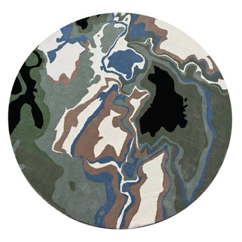 Melange Green Round Rug