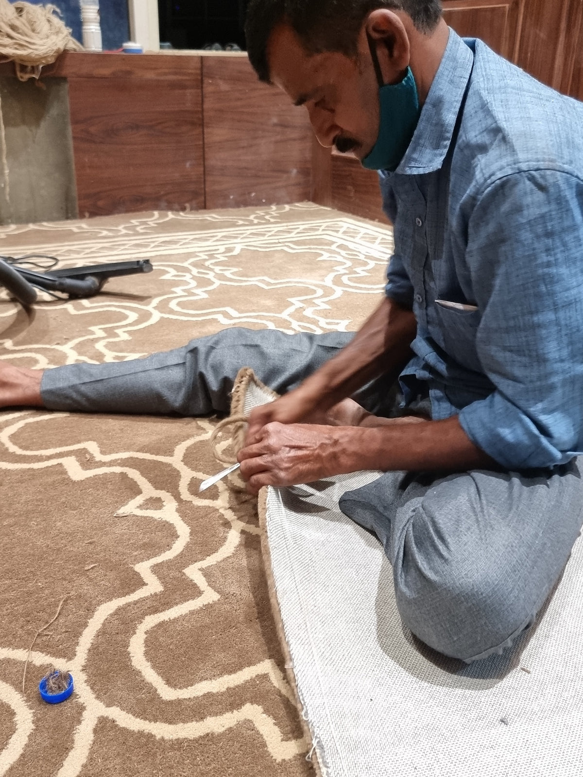 Handmade rug by The Rugs Story in a client home