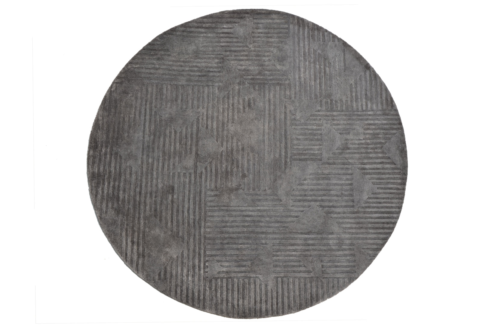 Eclipse Grey Round Handmade Rug