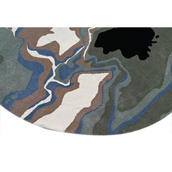 Melange Green Round Rug