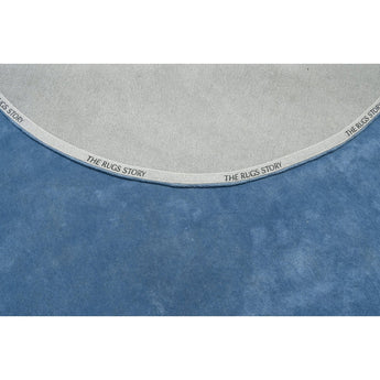 Solid Blue Round Handmade Rug
