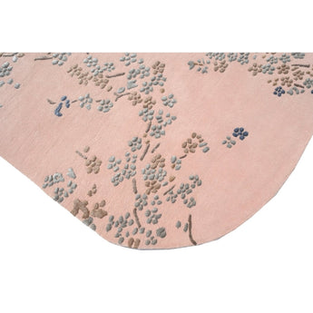 Floral Pink Oval Handmade Rug