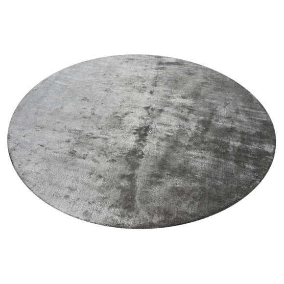 Round Grey Rug Wool Reflections Round Grey Handmade Rug by The Rugs Story