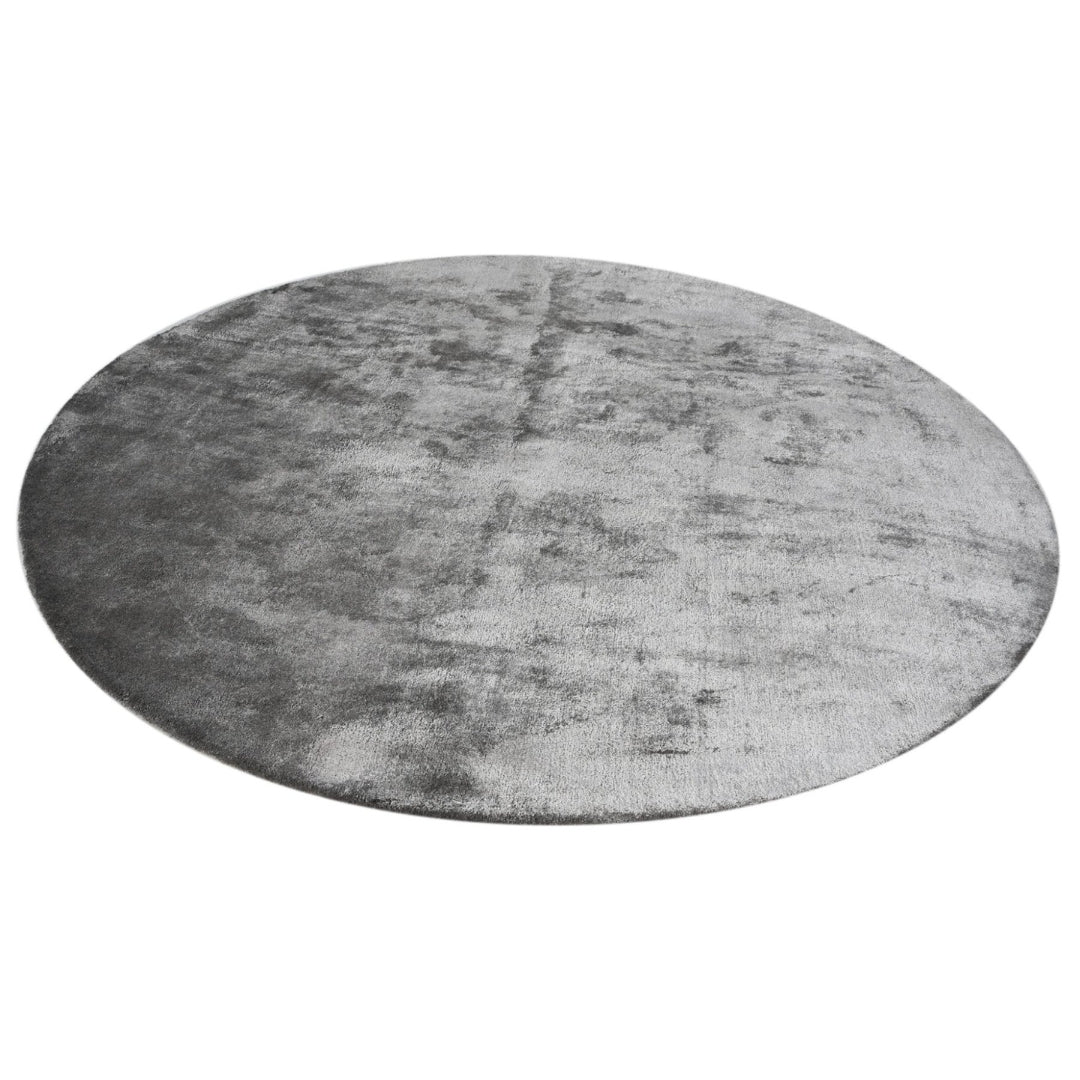 Round Slate Grey Rug Reflections Round Grey Handmade Rug by The Rugs Story