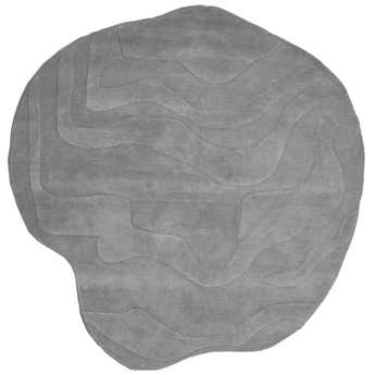Terrain Round Light Grey Handmade Rug