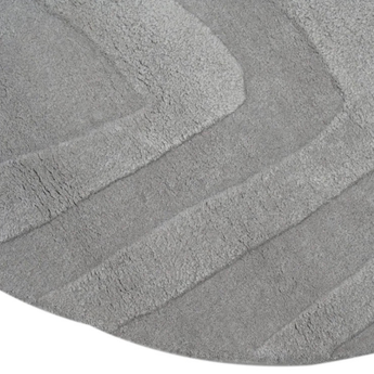 Terrain Round Light Grey Handmade Rug
