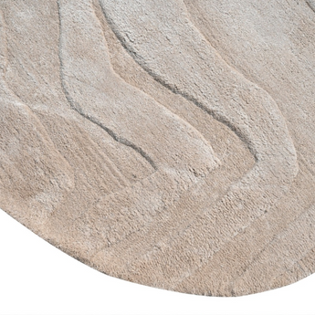 Terrain Round Beige Viscose Handmade Rug