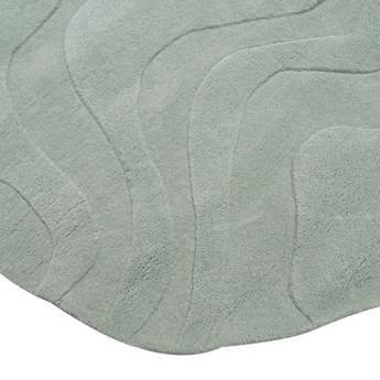 Terrain Round Light Green Handmade Rug