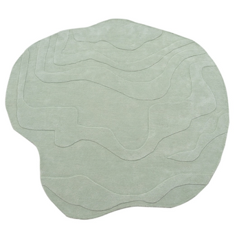 Terrain Round Light Green Handmade Rug
