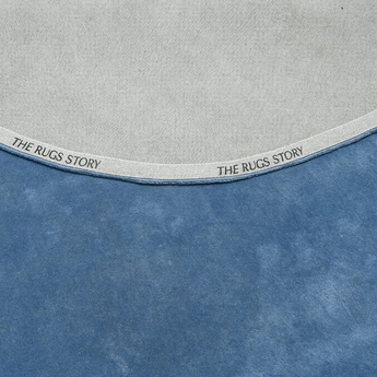 Solid Blue Round Handmade Rug