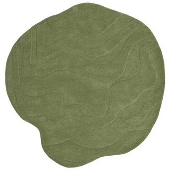 Terrain Round Green Handmade Rug