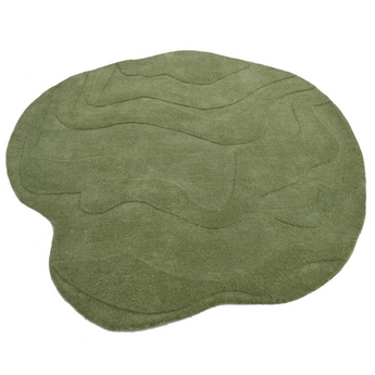 Terrain Round Green Handmade Rug