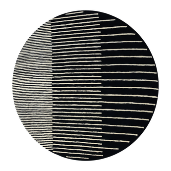 Zarina Round Black White Handmade Rug