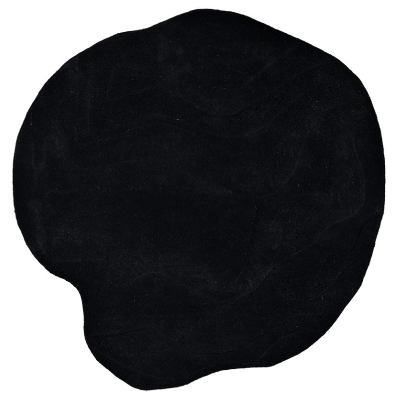 Terrain Round Black Handmade Rug