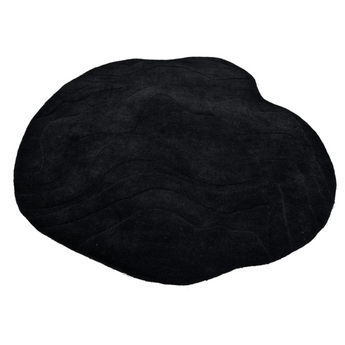 Terrain Round Black Handmade Rug