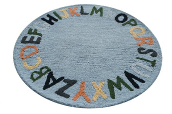 Alphabets Round Handmade Rugrugs