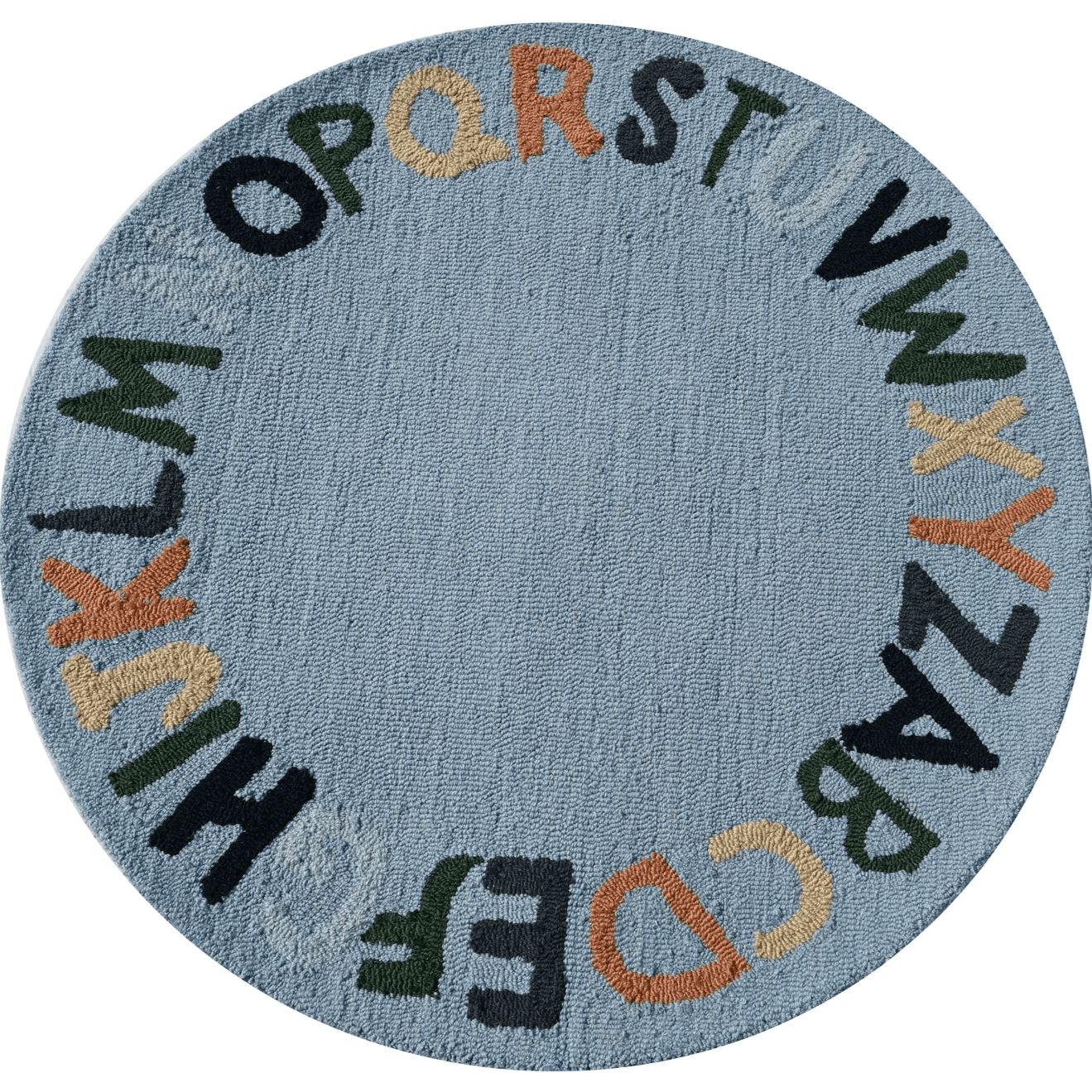 Alphabets Round Handmade Rugrugs