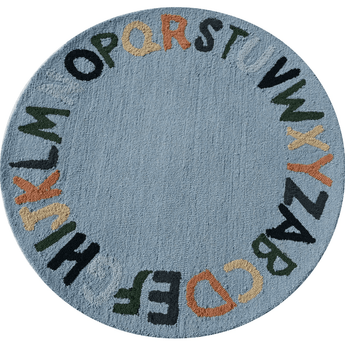 Alphabets Round Handmade Rugrugs