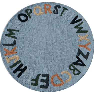 Alphabets Round Handmade Rugrugs