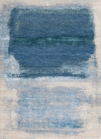 Azure Wool Viscose Handknotted Rugrugs