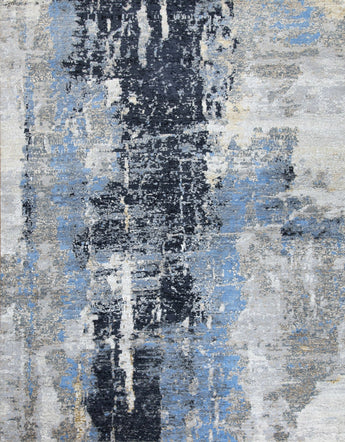 Blue Mirage Wool Viscose Handknotted Rugrugs