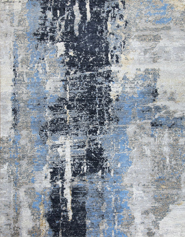 Blue Mirage Wool Viscose Handknotted Rugrugs