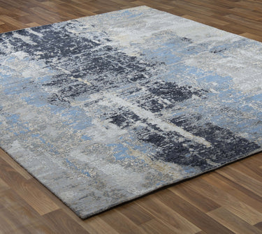 Blue Mirage Wool Viscose Handknotted Rugrugs