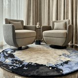 Blue Moon Round Handmade Rugrugs