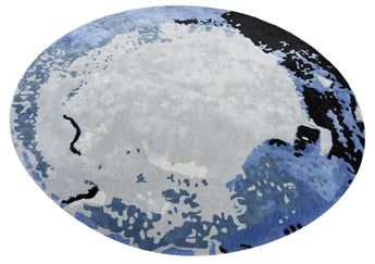 Blue Moon Round Handmade Rugrugs