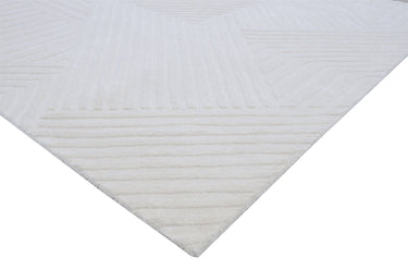 Embossed White Wool Handmade Rugrugs
