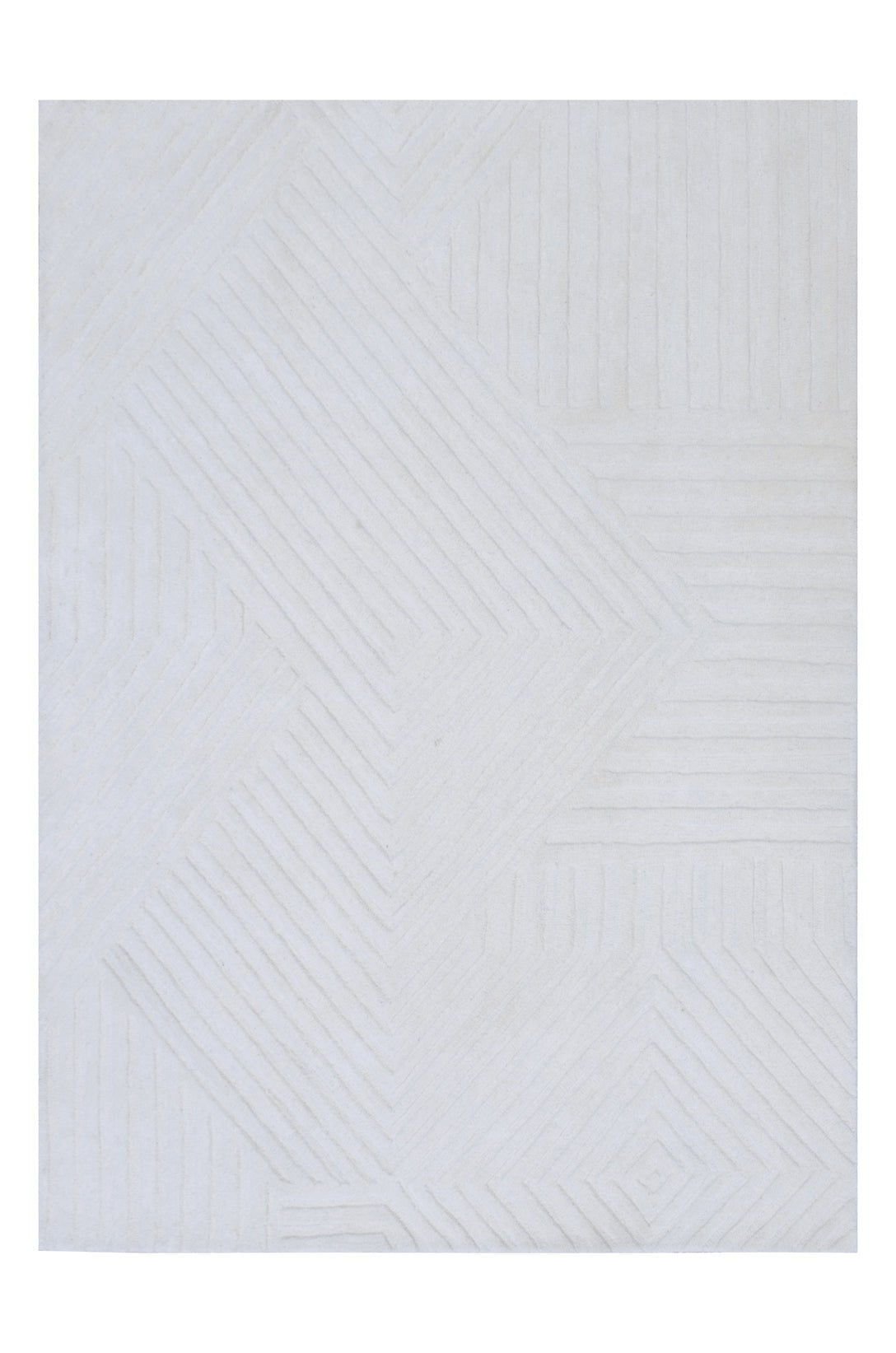 Embossed White Wool Handmade Rugrugs