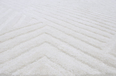 Embossed White Wool Handmade Rugrugs