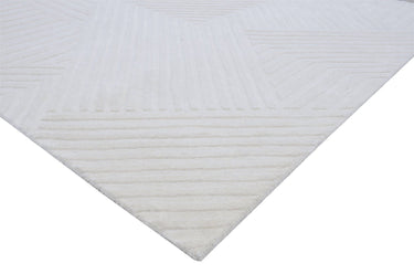 Embossed White Wool Handmade Rugrugs