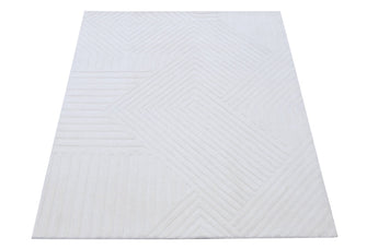 Embossed White Wool Handmade Rugrugs