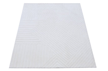 Embossed White Wool Handmade Rugrugs