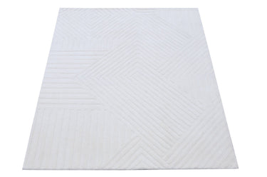 Embossed White Wool Handmade Rugrugs