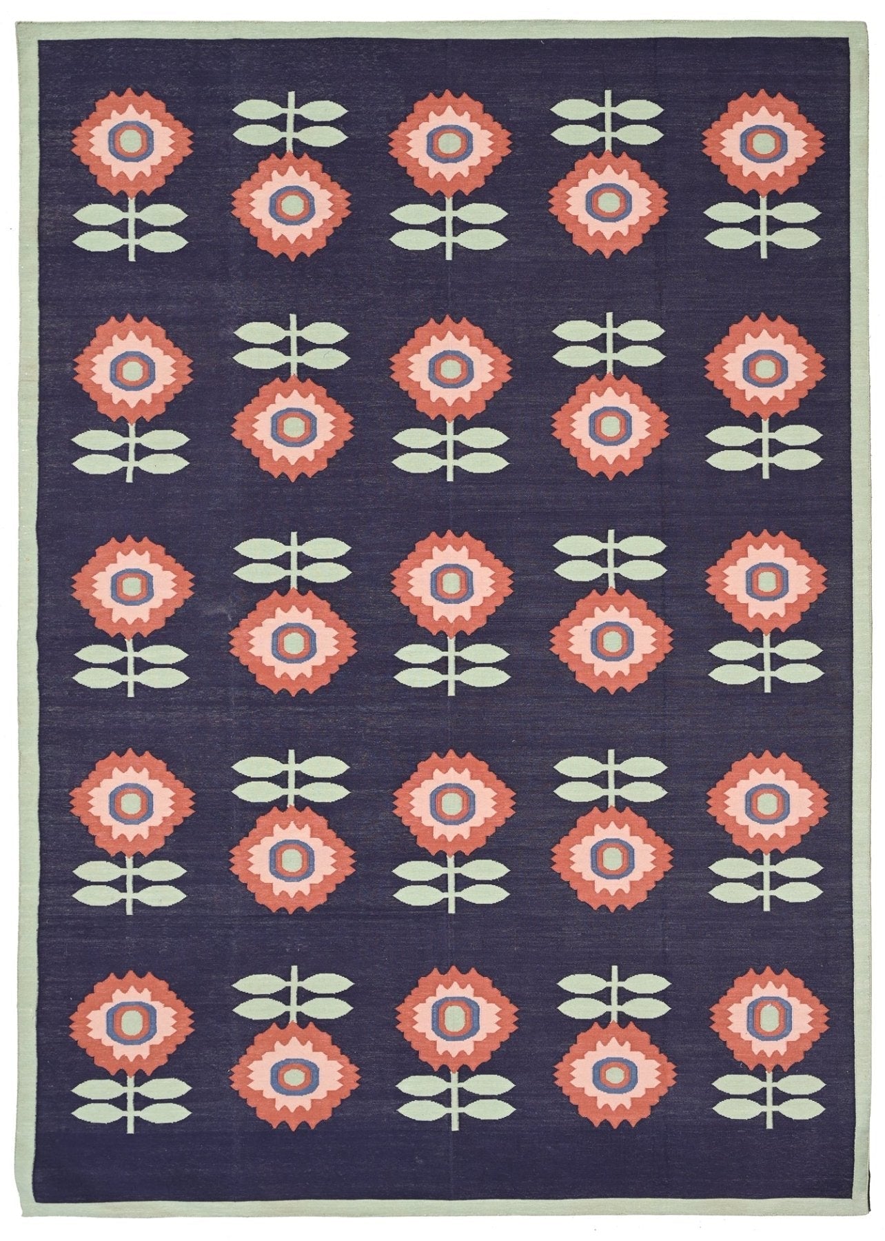 Floral Cotton Handwoven Dhurrierugs