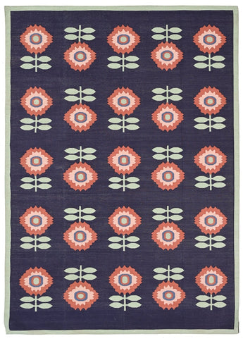 Floral Cotton Handwoven Dhurrierugs