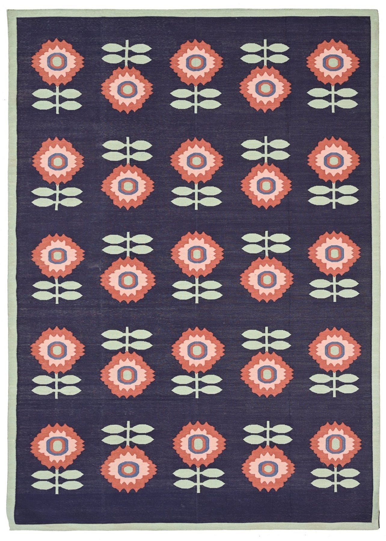 Floral Cotton Handwoven Dhurrierugs