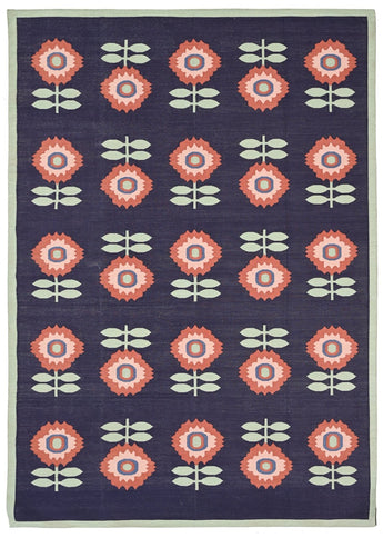 Floral Cotton Handwoven Dhurrierugs