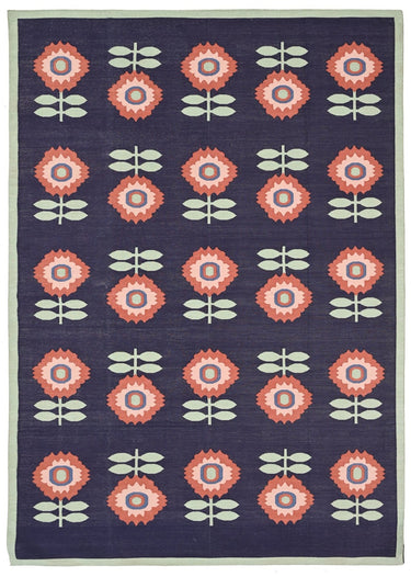 Floral Cotton Handwoven Dhurrierugs