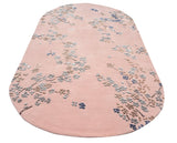 Floral Pink Oval Handmade Rugrugs