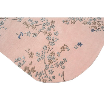 Floral Pink Oval Handmade Rugrugs