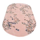 Floral Pink Oval Handmade Rugrugs