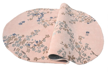 Floral Pink Oval Handmade Rugrugs