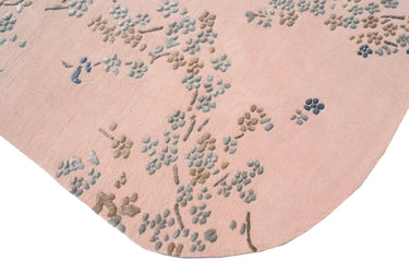 Floral Pink Oval Handmade Rugrugs